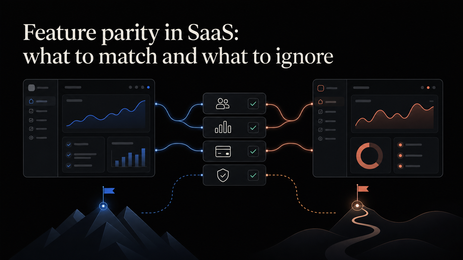Two software products following different paths instead of copying every feature