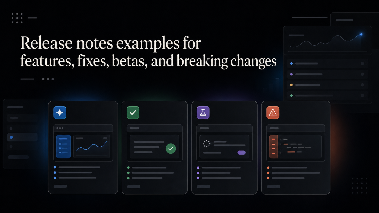 Four clear release-note formats for common software updates